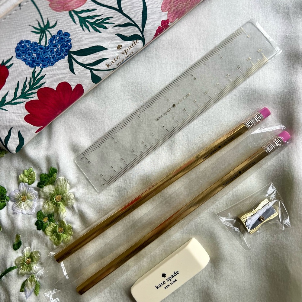 Kate Spade Floral Pencil Case NWOT